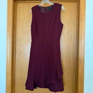 J. Crew burgundy wool sleeveless a-line dress